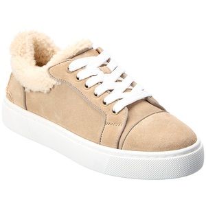 Christian Louboutin Fun Vieira Vieirissima Shearling Logo Sneakers Size EU 40